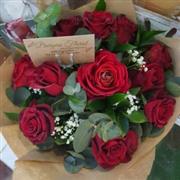 Valentine Red Roses In A Wrap (12 roses)