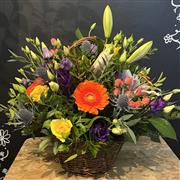 Basket of autumnal blooms