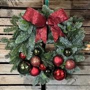 Red and Green Christmas wreath 